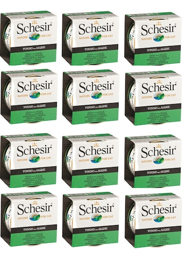 Schesir Ton Balıklı ve Deniz Bitkili Jöleli Kedi Konservesi 12 x 85 G