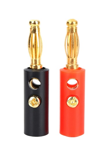 Lemestar 4mm Standart Midi Speakon Plug 10 Kırmızı + 10 Siyah, Toplam 20 Adet - Somun Bağlantılı, 3mm Kabloya Uyumlu, Soldasız Montaj