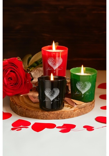 Selka Home Amor Cam Bardak Mum 3 x 110 G