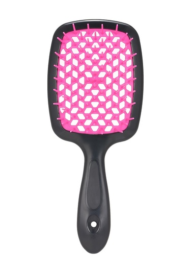 Vkemall Kuru Islak Kullanım Saç Testeresi - Dürtme Ve Statikten Koruma, Saç Düzleştirme İle Masaj Özelliği, Koyu Pembe