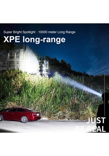 Led Far Açık Gece Balıkçılık Far El Feneri Kamp Yürüyüş Siyah Siyah