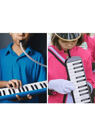 Siyah Melodika 32 Tuş Bez Çantalı 1 Adet Masis 32 Tuşlu Melodika