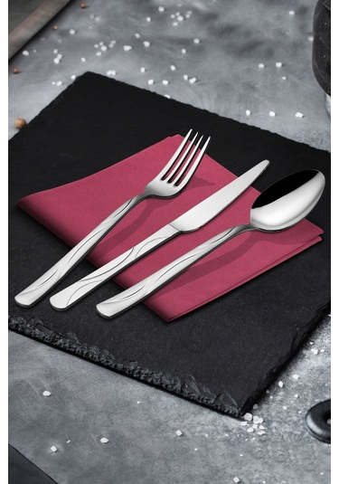 Ay Işığı 18 Parça Çatal Kaşık Bıçak Takımı Gümüş