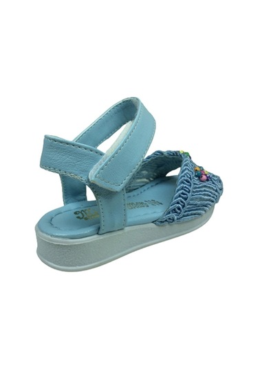 Ortopedikal 1506 (Plm) Kız Çocuk Sandalet Ayakkabı Dantelli Triko (539772405) Mavi