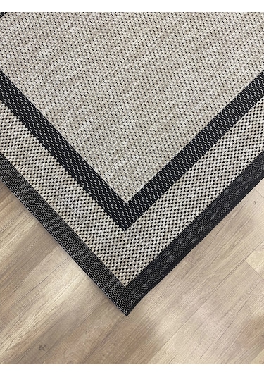 Hoom Rugs 1149 Bej Siyah Sisal Plus Jüt Halı Bej Siyah