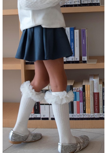 Breeze Kız Çocuk Pileli Etek Çıtçıtlı 7-12 Yaş, İndigo İndigo