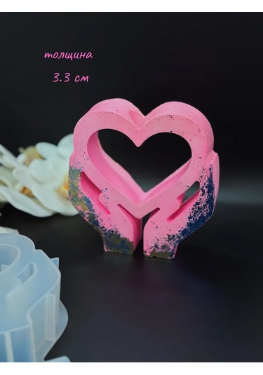 Galinacandles Kalp Şeklinde Vazo Silikon Kalıp Alçı İçin 304551684