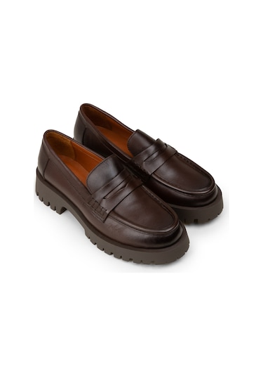 Deery Kadın Kahverengi Hakiki Deri Loafer Ayakkabı - 02034zkhvc02