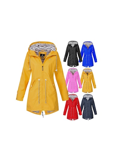 Sones Kadın Su Geçirmez Yağmurluk Kapşonlu Yağmurluk Lacivert