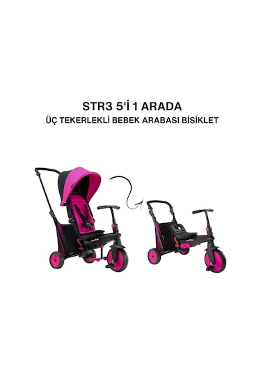 Smartrike Str3 Plus 5 in 1 Arada Modüler Katlanabilir Bebek Arabası ve Üç Tekerlekli Bebek Bisikleti 001