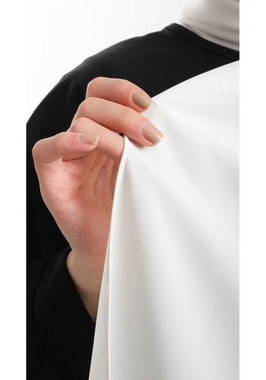 Ekru Düz Klasik Şal Medine Ipeği Sade 202103_27 Ekru