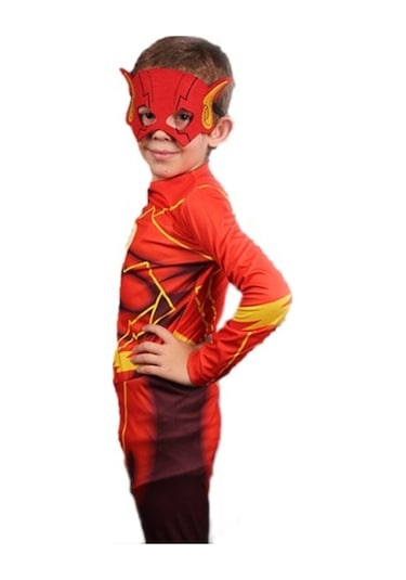 Erkek Çocuk Kırmızı Maskeli Flash Kostümü Nocolor