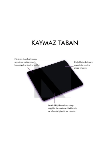 MP05 - 22x18 Small Siyah Gaming Mousepad Ev, Ofis, Oyun