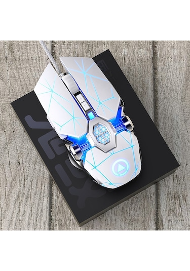 Yındıao 3200dpı 4 Modlu Ayarlanabilir 7 Tuşlu Rgb Işık Kablolu Oyun Mekanik Fare, Stil: Sessiz Sürüm Beyaz Diğer