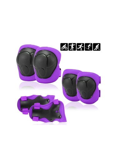 Hallow-çocuklar Diz Pedleri Set 6 1 Koruyucu Dişli Kiti Bilek Y12573pu