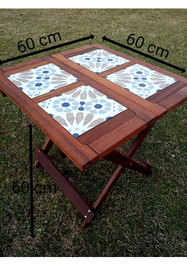 Birayse Ahşap İroko Sultan Ahşap Bahçe Ve Balkon Masası Ceviz