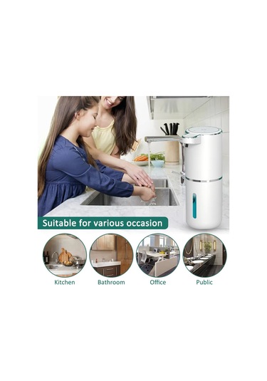 Otomatik Köpük Sabunluk 380ml Şarjlı Temassız Dispenser 1 Beyaz
