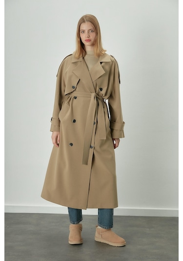 Manuka Premium Oversize Trençkot Bej