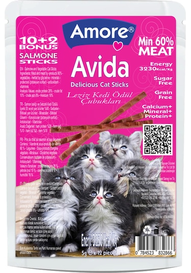 Amore Avita Balıklı ve Sebzeli Kedi Ödül Çubuğu 12 Adet