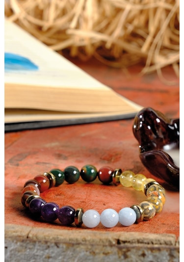 Ssilhoutte Doğaltaş Sertifikalı Koç Burcu Doğal Taş Kadın&erkek Bileklik Sitrin,jasper,ametist,kantaşı,akuamarin,akik Çok Renkli