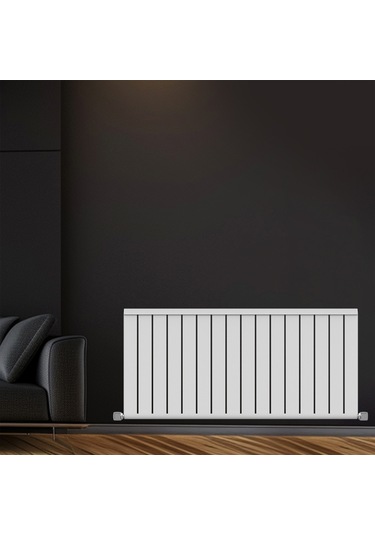 600x1272 Armoni Yatay Alüminyum Radyatör Snow White Beyaz