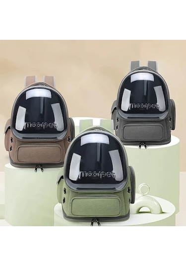 Elmpaly Gri Şeffaf Kedi Sırt Çantası, Küçük Köpekler İçin Seyahat Sırt Çantası, Nefes Alabilen Kedi Taşıma Çantası