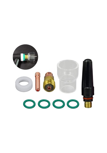Xurunkeji Tıg Kısa Gazlı Lens Pens Gövdesi 17gl332 12 13/16 İnç Tıg Gazlı Lens İzolatörü Sr Wp 17 18 26 Tıg Kaynak Meşalesi İçin 9 Adet