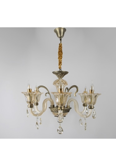 Avize Oturma Ve Salon, Odası,Cam Kol 6 Li