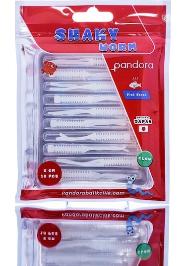 Pandora Shaky Worm 5 Cm White Glow