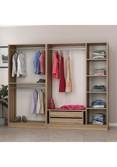 Minar Kale 5 Kapaklı 2 Ç Dolap Dore 210cm Ceviz