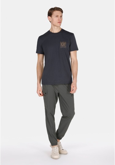 Colins Regular Fit Yuvarlak Yaka Düz Erkek Gri Kısa Kol Tişört Cl1074050 Q1.v1 Dgr Koyu Gri