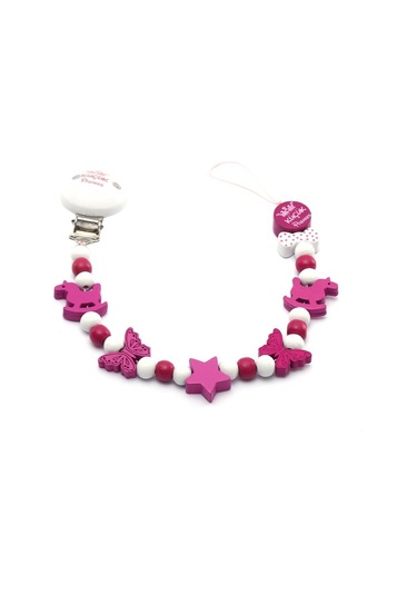 Isimsiz Emzik Zinciri - Emzik Askısı - Bebek Bez114 Beyaz