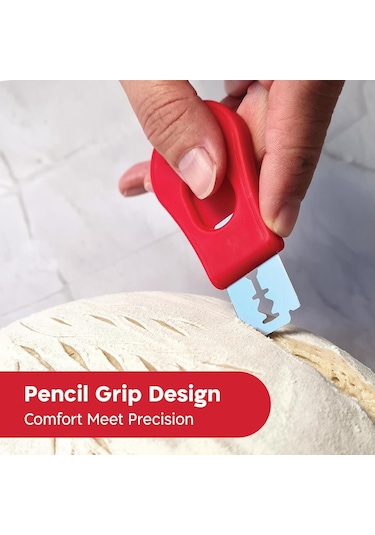 Dofolink Pasta Kesme Ve Püf Noktaları Oluşturma Aleti - Fırıncılar İçin 5 Bladed Mavi Gelişmiş Ekmek Dekorasyon Aracı Mavi