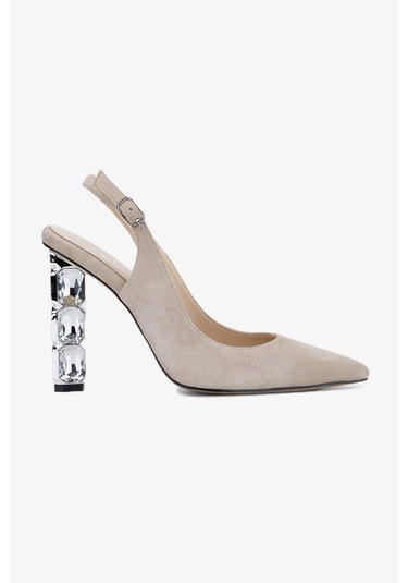 Valmenti Livio Kadın Bej Süet Hakiki Deri Topuklu Ayakkabı 22 3134 Bn Ayk Y24 Bej