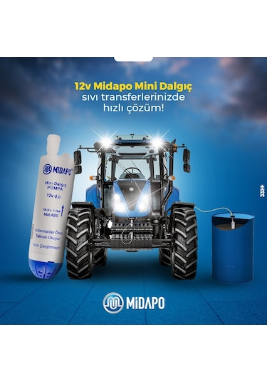 Midapo 12V Kucuk D.C Midapo Mini Dalgic Pompa (Akaryakit-Sivi-Mazot