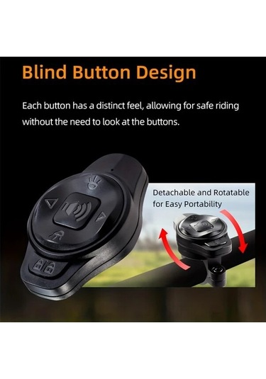 Siyah 5'li Akıllı Bisiklet Hırsızlık Alarmı 113db Ses, Dönüş Fren Sinyali, Ip65 Korumalı, 6 Ay Pil Ömrü