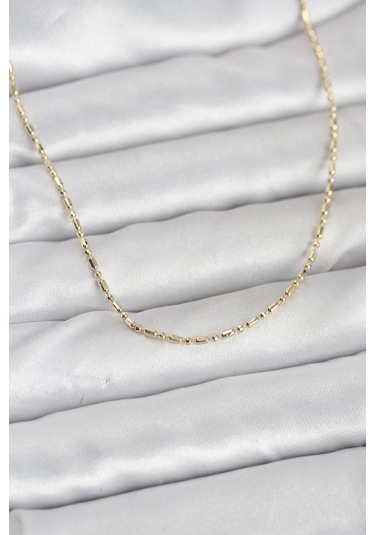 Cm 14k Gold Renk Zincirli 60 Cm Kadın Kolye Renkli