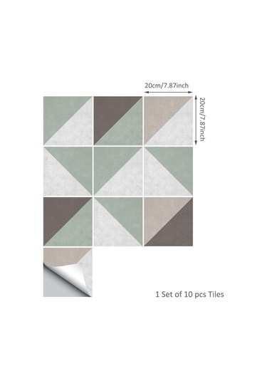 Skycity 20x20cm Pvc Otomatik Yapışkan Medenî Avrupalı Stilleri Duvar Çini Sticker, 10 Adet Paket, Kolay Uygulama Ve Kaldırma, Ev Dekoru İçin