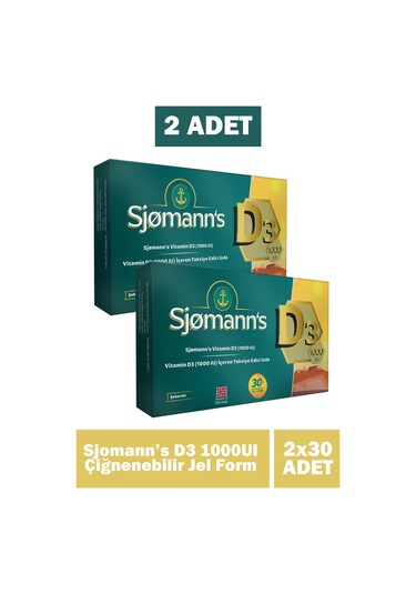 Sjomann's D3 Çiğnenebilir Jel 30 Tablet 2 Adet