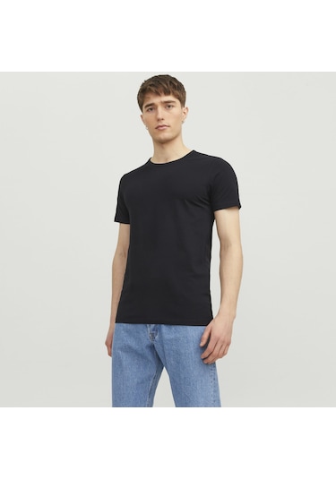 Jack & Jones Yuvarlak Yaka Basic Tisört-Basic 12058529 Siyah