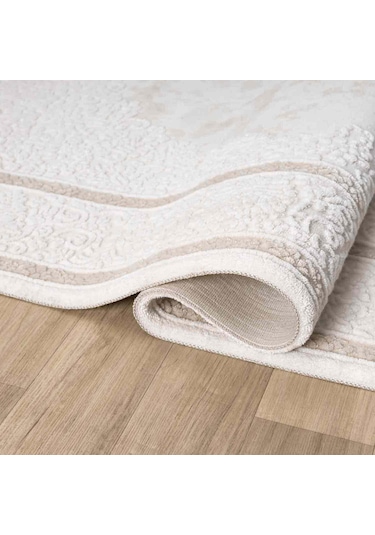 Krem Bej Klasik Madalyon Desenli Halı - Mk0562bjl