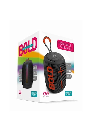 Powerway Bold Taşınabilir Ses Bombası Kablosuz Bluetooth Hoparlör Speaker Yüksek Sesli Tws