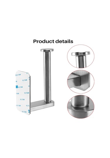 Ximistore9 Banyo Tuvalet Kağıdı Tutucu, 304 Paslanmaz Çelik, Delmezsiz Kurulum, Silindirik Çubuk Tasarımı, Dayanıklı Ve Kolay Bakım Gümüş