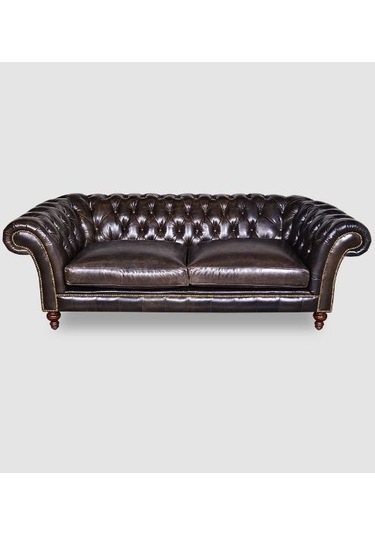 Hanelmobilya Hanel Mobilya Englısh Chester Koltuk Koyu Kahve Suni Deri