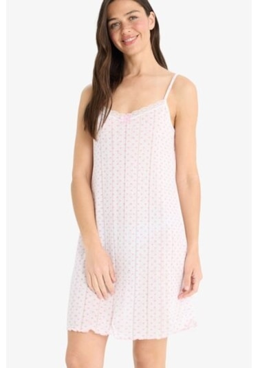 Defacto Regular Fit Askılı Dantelli Gecelik-fall İn Love F5772ax25smer85 Ekru