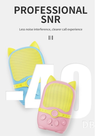 Jokmae 4 Yaş+ Çocuklar İçin Müzikli Çift Yönlü İletişim Cihazı Pembe+mavi - 500-1000m Mesafe, Bluetooth Hoparlör, 10 Saat Konuşma