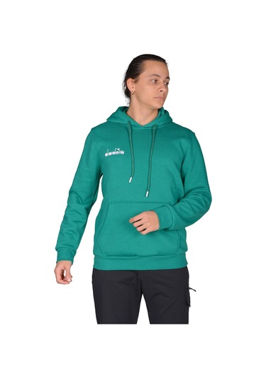 Diadora Bergamo - Erkek Yeşil Pamuklu Spor Sweatshirt