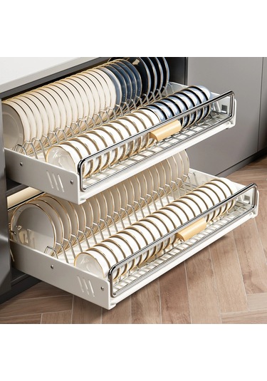 Lixiaqu01 Çekmece Ahşap Saplı Mutfak Bulaşık Depolama Raf Bölücü Diğer