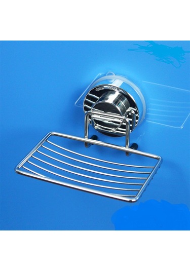 Üretici Toptan Basınçlı Yapışkan Depolama Rafı Mutfak Banyo Paslanmaz Çelik Sabun Rafı Sabunluk Damla Nakliye Çift Katmanlı Gümüş