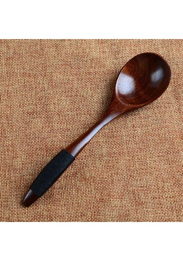 Mufunye El Yapımı Ahşap Kaşık - Evde Kullanımı İçin Dayanıklı, Lezzetli Tatlılar Ve Çorbalar İçin Estetik Tasarım Siyah